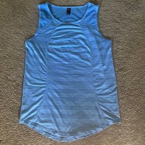 Blue Mesh Breathable Workout Tank Top